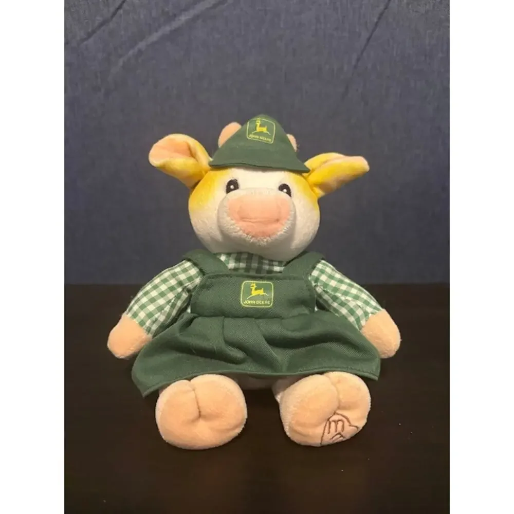 John Deere Plush Toy Cow Mary Moo Moos Farmer Stuffed 1999 Farmhouse Decor